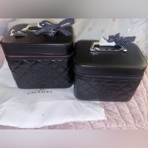 Black Quilted Cosmetic Case Duo